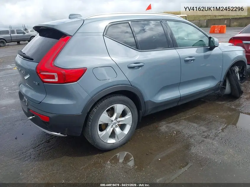 2021 Volvo Xc40 T5 Momentum VIN: YV4162UK1M2452296 Lot: 44919478