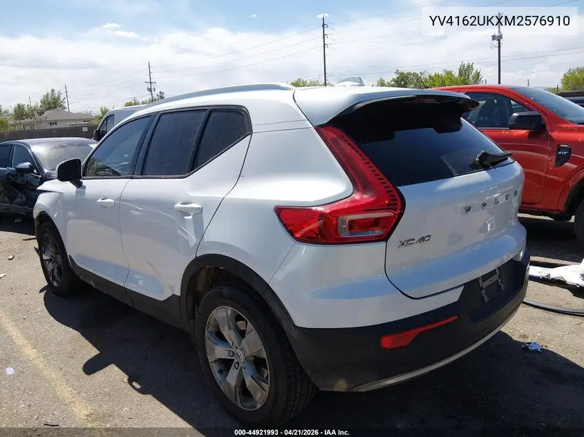 2021 Volvo Xc40 T5 Momentum VIN: YV4162UKXM2576910 Lot: 44921993