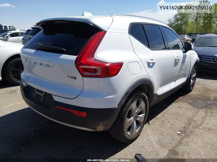 2021 Volvo Xc40 T5 Momentum VIN: YV4162UKXM2576910 Lot: 44921993