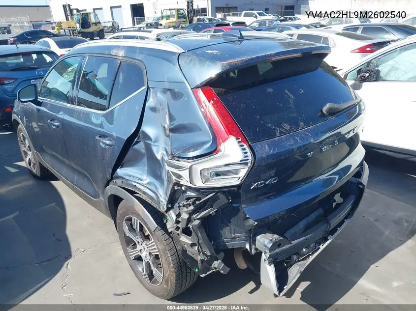 2021 Volvo Xc40 T4 Inscription VIN: YV4AC2HL9M2602540 Lot: 44960839