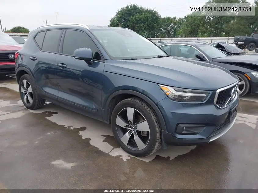 2021 Volvo Xc40 T5 Momentum VIN: YV4162UK3M2423754 Lot: 44974683