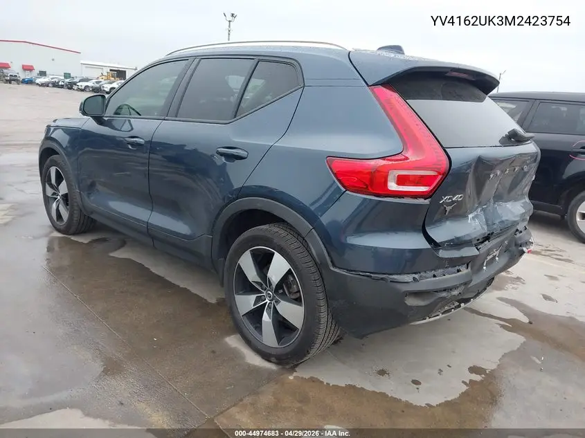 2021 Volvo Xc40 T5 Momentum VIN: YV4162UK3M2423754 Lot: 44974683