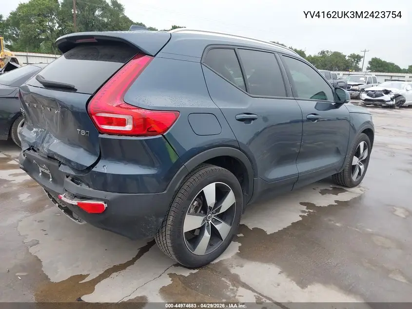 2021 Volvo Xc40 T5 Momentum VIN: YV4162UK3M2423754 Lot: 44974683