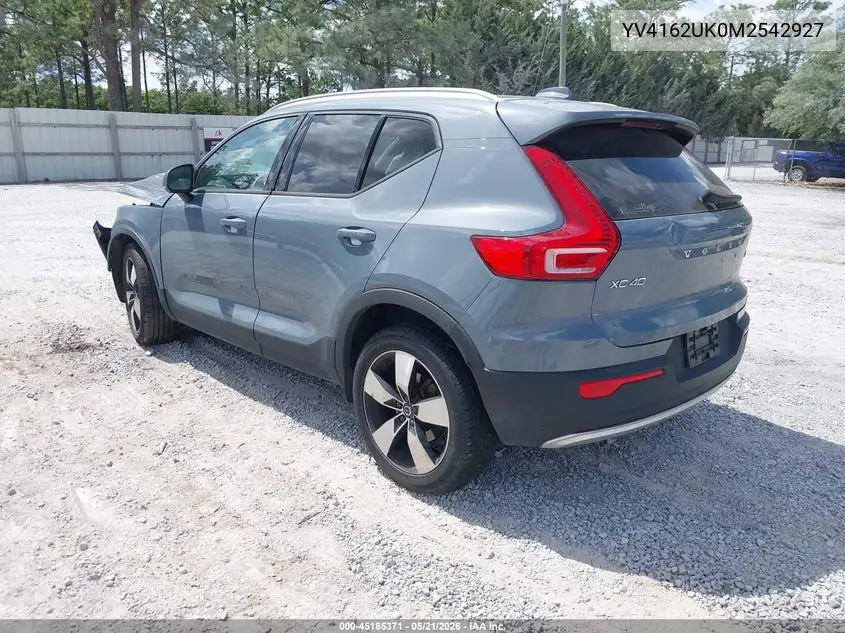 2021 Volvo Xc40 T5 Momentum VIN: YV4162UK0M2542927 Lot: 45185371