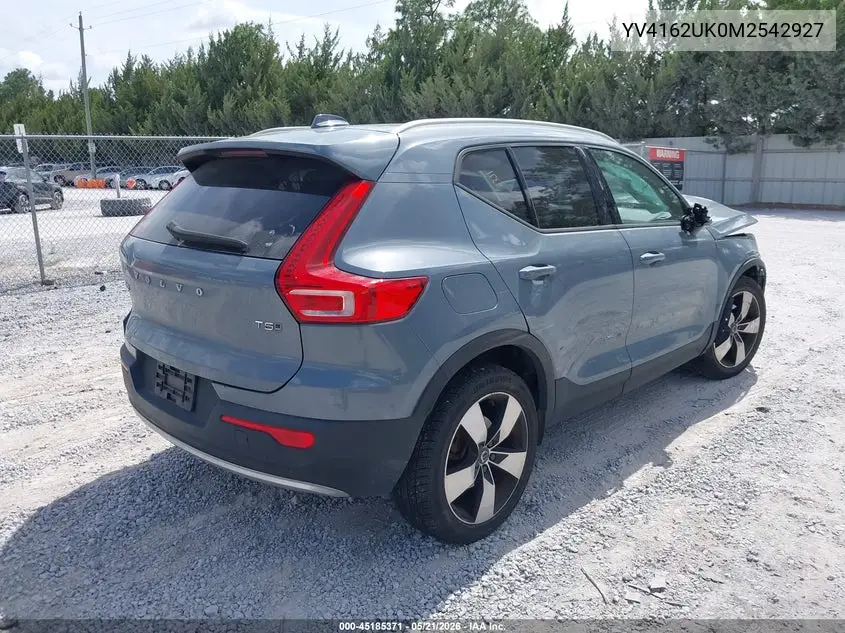 2021 Volvo Xc40 T5 Momentum VIN: YV4162UK0M2542927 Lot: 45185371