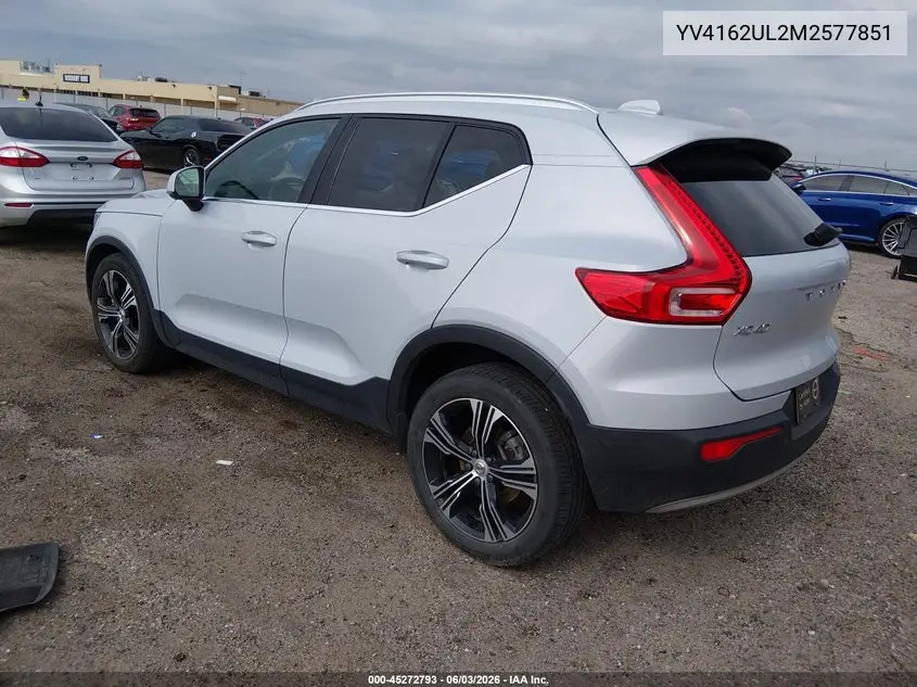 2021 Volvo Xc40 T5 Inscription VIN: YV4162UL2M2577851 Lot: 45272793