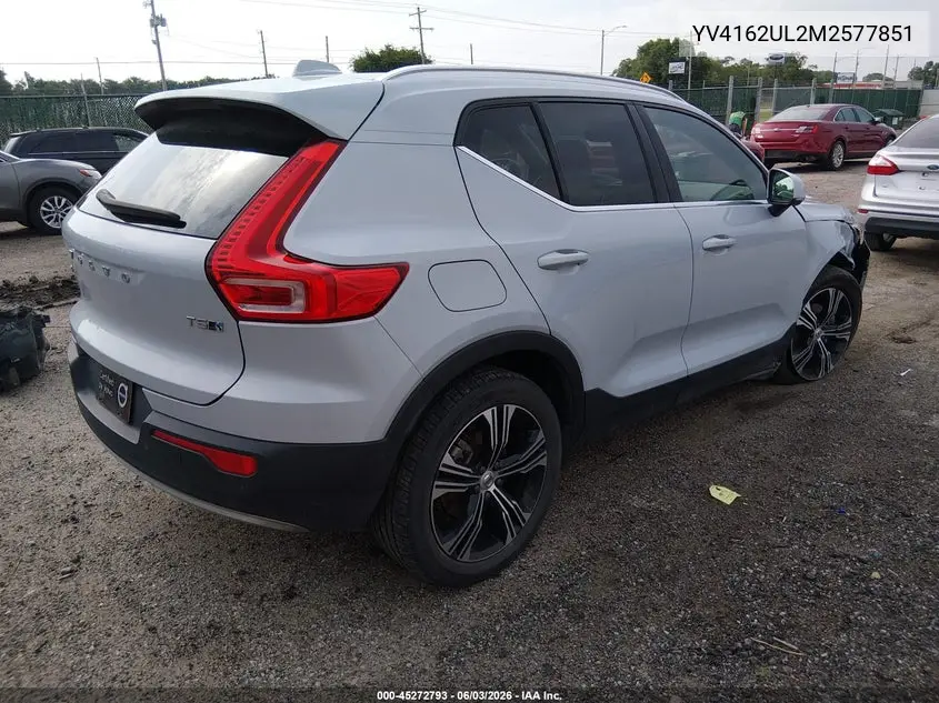 2021 Volvo Xc40 T5 Inscription VIN: YV4162UL2M2577851 Lot: 45272793