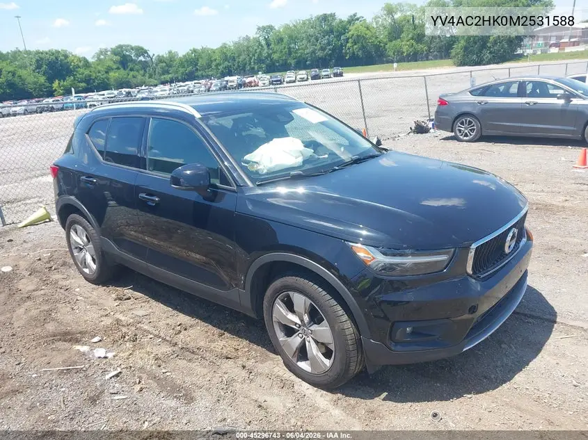 2021 Volvo Xc40 T4 Momentum VIN: YV4AC2HK0M2531588 Lot: 45296743