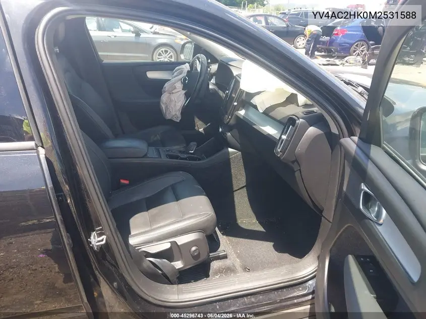 2021 Volvo Xc40 T4 Momentum VIN: YV4AC2HK0M2531588 Lot: 45296743