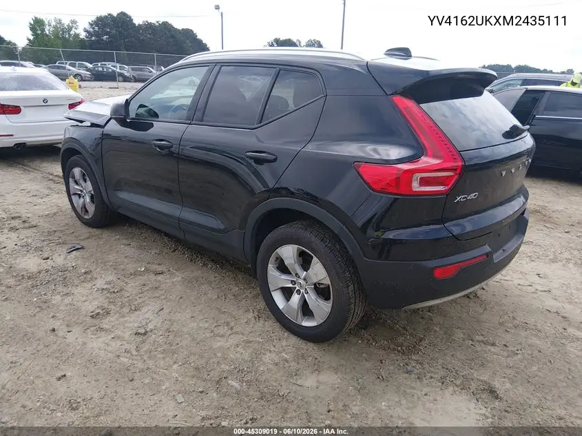 2021 Volvo Xc40 T5 Momentum VIN: YV4162UKXM2435111 Lot: 45309019