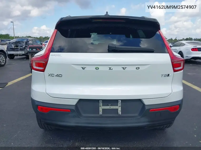 2021 Volvo Xc40 T5 R-Design VIN: YV4162UM9M2574907 Lot: 45391285