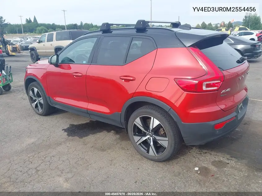 2021 Volvo Xc40 Recharge Pure Electric P8 VIN: YV4ED3UR0M2554456 Lot: 45457078