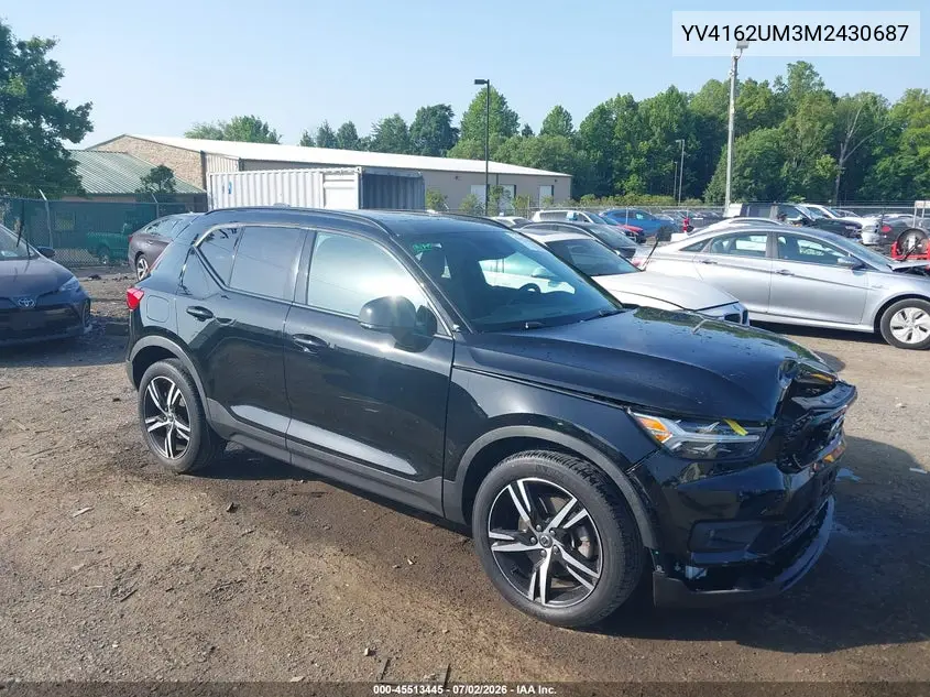 2021 Volvo Xc40 T5 R-Design VIN: YV4162UM3M2430687 Lot: 45513445