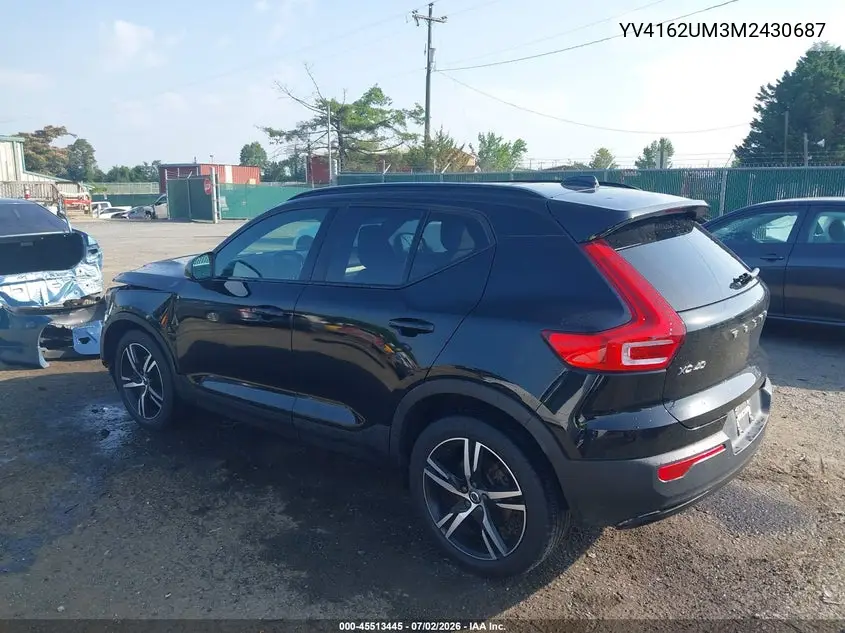 2021 Volvo Xc40 T5 R-Design VIN: YV4162UM3M2430687 Lot: 45513445