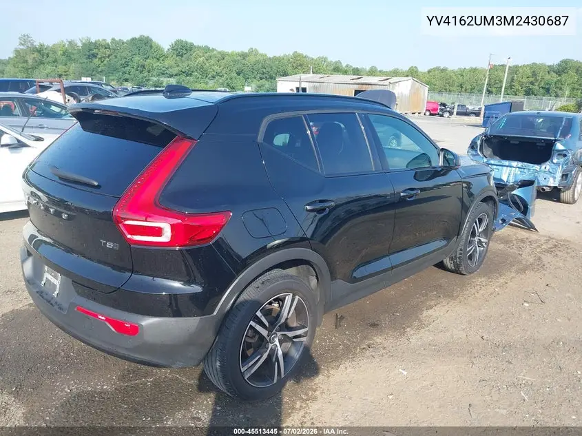 2021 Volvo Xc40 T5 R-Design VIN: YV4162UM3M2430687 Lot: 45513445