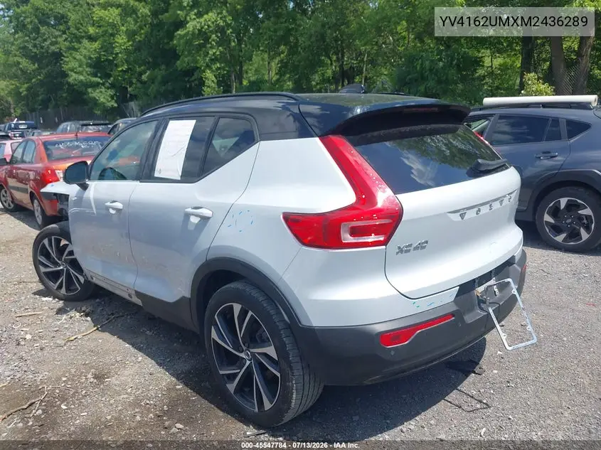 2021 Volvo Xc40 T5 R-Design VIN: YV4162UMXM2436289 Lot: 45547784
