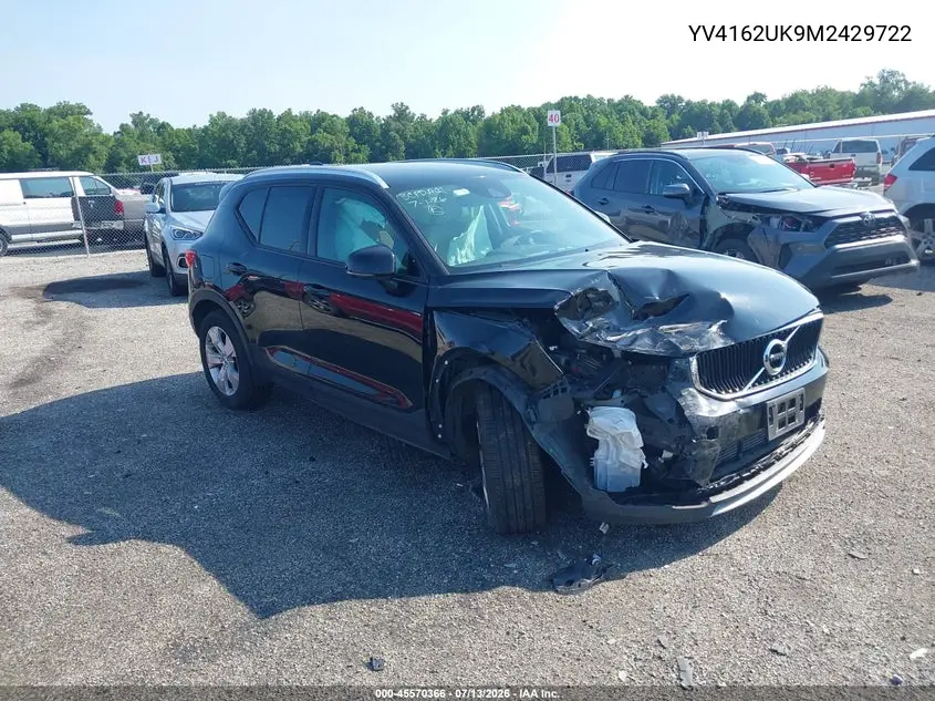2021 Volvo Xc40 T5 Momentum VIN: YV4162UK9M2429722 Lot: 45570366