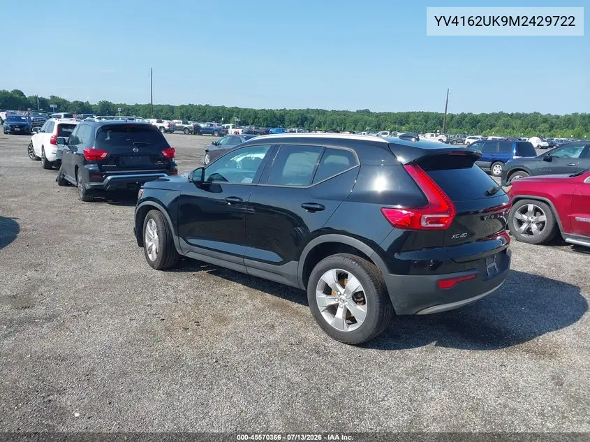 2021 Volvo Xc40 T5 Momentum VIN: YV4162UK9M2429722 Lot: 45570366