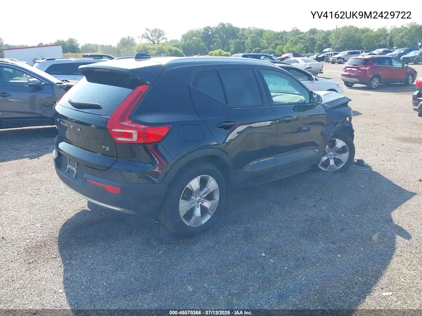 2021 Volvo Xc40 T5 Momentum VIN: YV4162UK9M2429722 Lot: 45570366