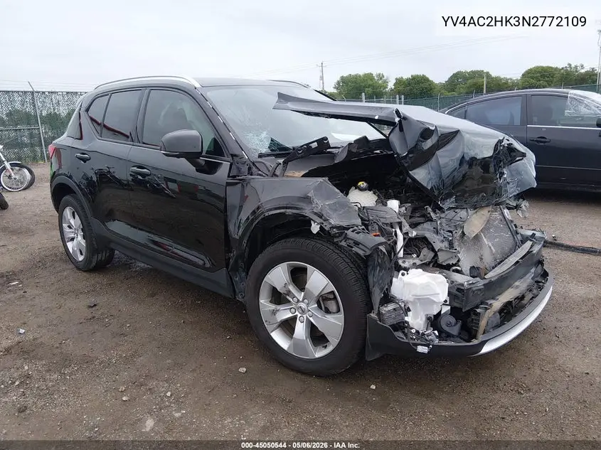2022 Volvo Xc40 T4 Momentum VIN: YV4AC2HK3N2772109 Lot: 45050544