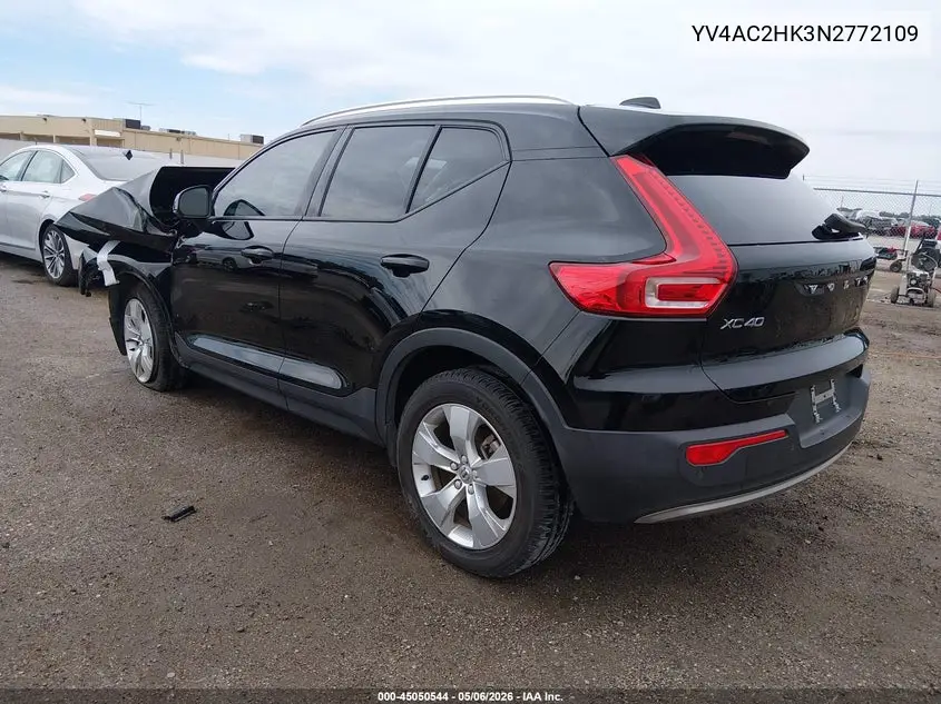 2022 Volvo Xc40 T4 Momentum VIN: YV4AC2HK3N2772109 Lot: 45050544