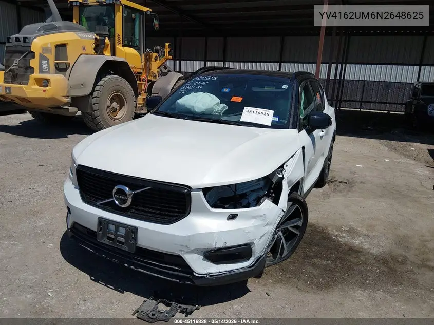 2022 Volvo Xc40 T5 R-Design VIN: YV4162UM6N2648625 Lot: 45116828