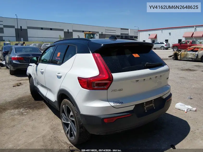 2022 Volvo Xc40 T5 R-Design VIN: YV4162UM6N2648625 Lot: 45116828