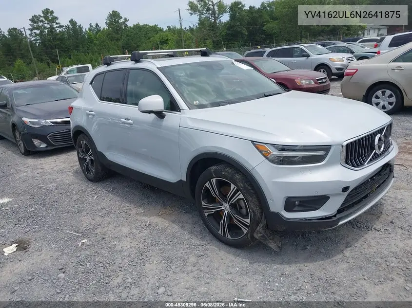 2022 Volvo Xc40 T5 Inscription VIN: YV4162UL6N2641875 Lot: 45309296
