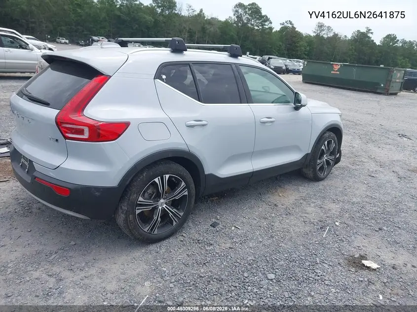 2022 Volvo Xc40 T5 Inscription VIN: YV4162UL6N2641875 Lot: 45309296