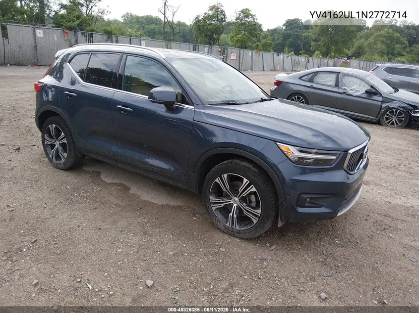 2022 Volvo Xc40 T5 Inscription VIN: YV4162UL1N2772714 Lot: 45326385