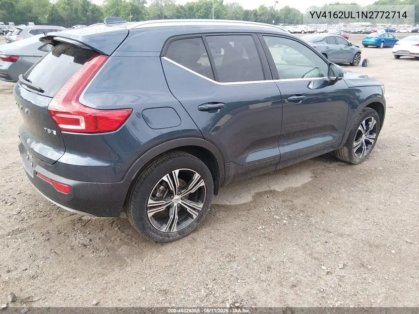 2022 Volvo Xc40 T5 Inscription VIN: YV4162UL1N2772714 Lot: 45326385