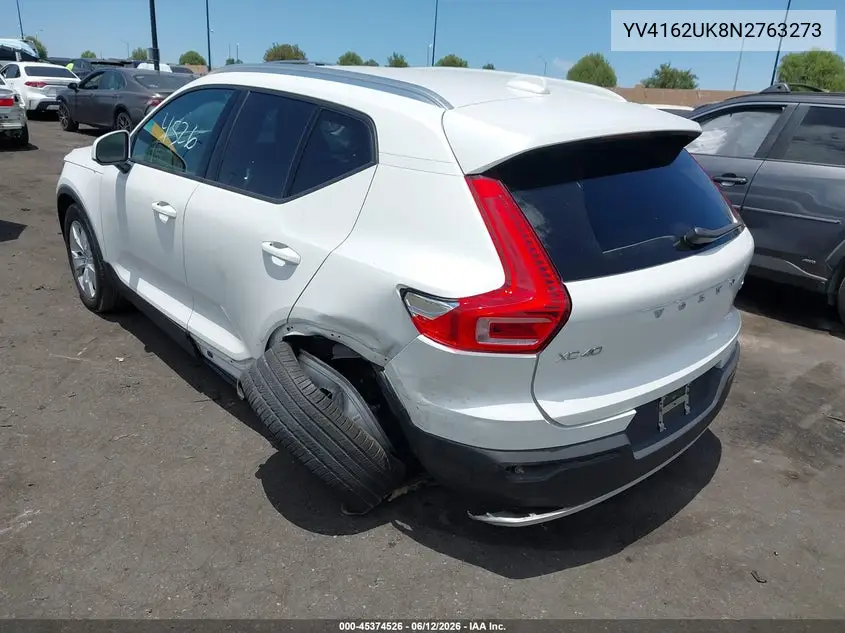 2022 Volvo Xc40 T5 Momentum VIN: YV4162UK8N2763273 Lot: 45374526