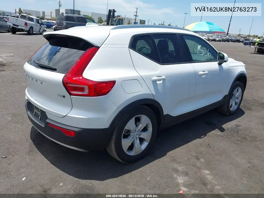 2022 Volvo Xc40 T5 Momentum VIN: YV4162UK8N2763273 Lot: 45374526