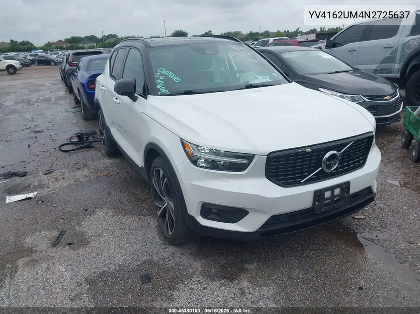 2022 Volvo Xc40 T5 R-Design VIN: YV4162UM4N2725637 Lot: 45380163