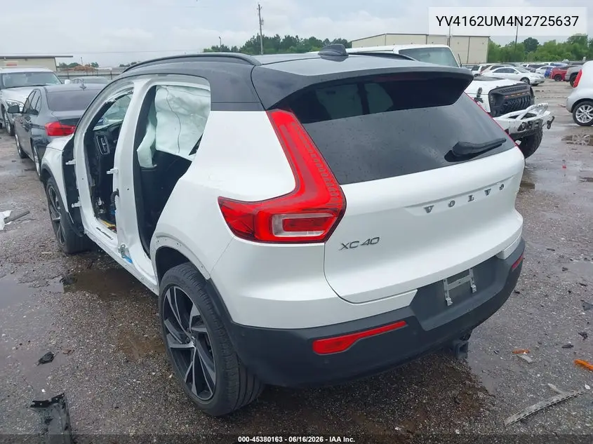 2022 Volvo Xc40 T5 R-Design VIN: YV4162UM4N2725637 Lot: 45380163