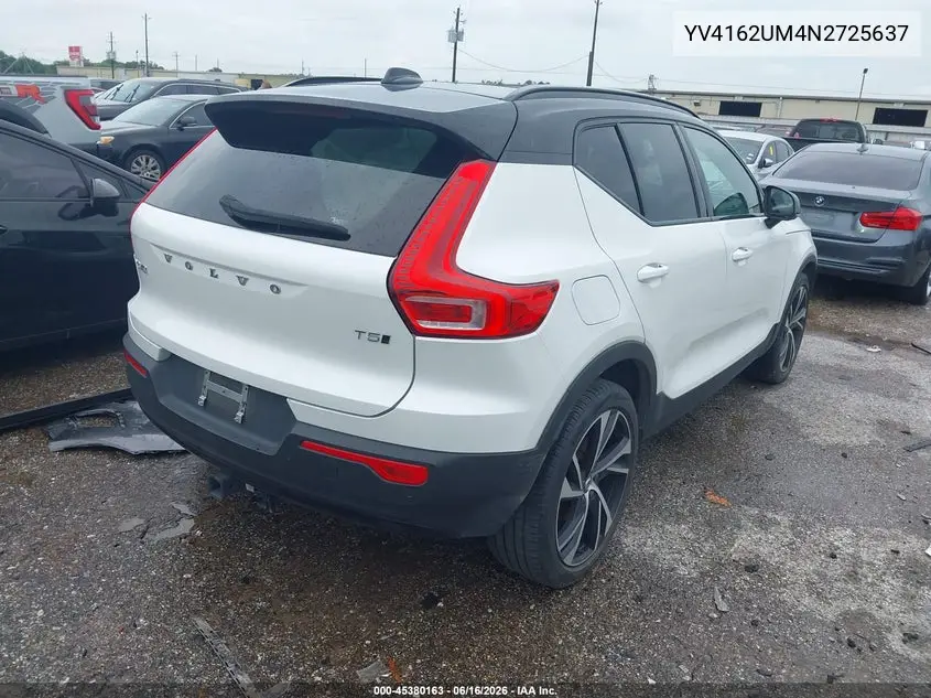 2022 Volvo Xc40 T5 R-Design VIN: YV4162UM4N2725637 Lot: 45380163