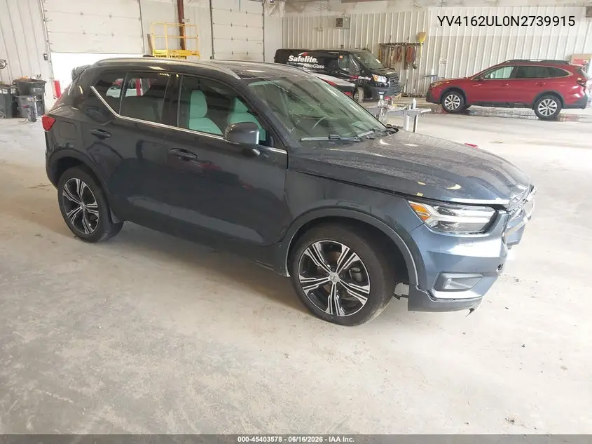 2022 Volvo Xc40 T5 Inscription VIN: YV4162UL0N2739915 Lot: 45403578
