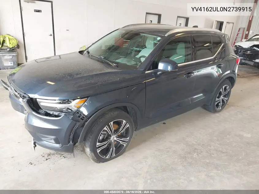 2022 Volvo Xc40 T5 Inscription VIN: YV4162UL0N2739915 Lot: 45403578