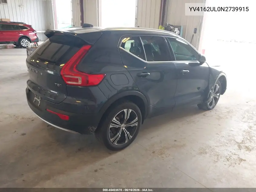 2022 Volvo Xc40 T5 Inscription VIN: YV4162UL0N2739915 Lot: 45403578