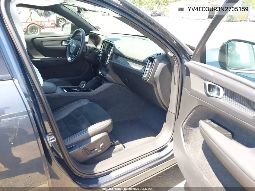 2022 Volvo Xc40 Recharge Pure Electric P8 Twin Plus VIN: YV4ED3UR3N2705159 Lot: 45476880