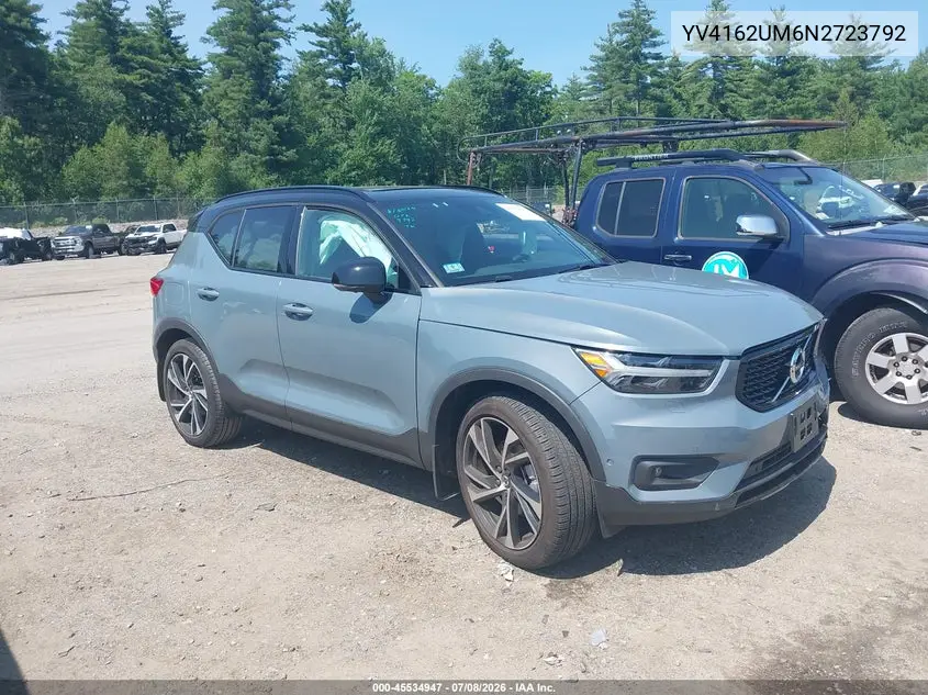 2022 Volvo Xc40 T5 R-Design VIN: YV4162UM6N2723792 Lot: 45534947
