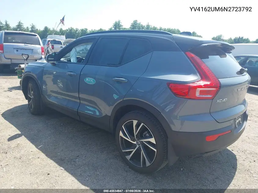 2022 Volvo Xc40 T5 R-Design VIN: YV4162UM6N2723792 Lot: 45534947