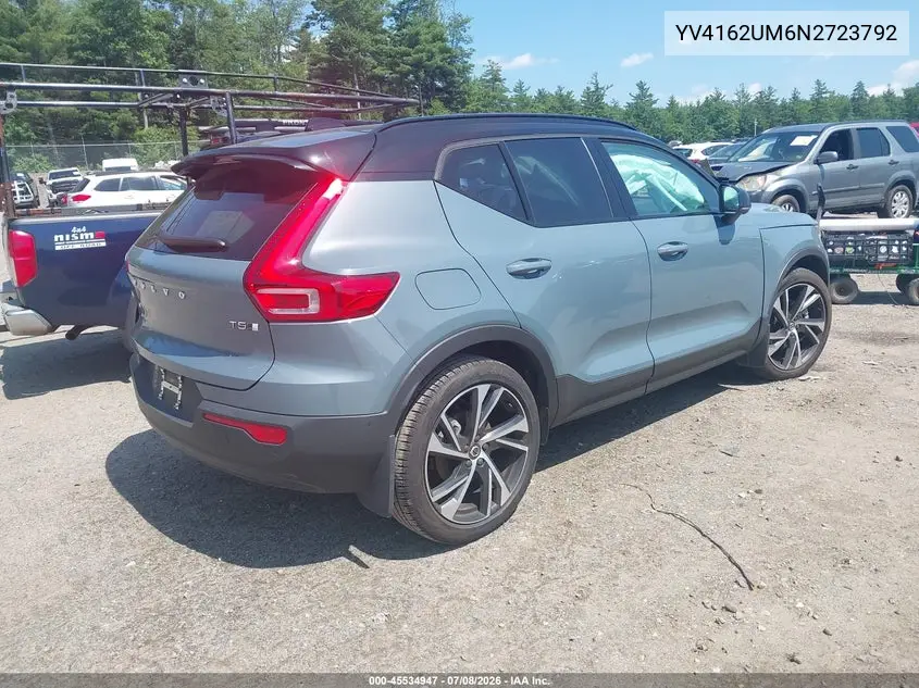 2022 Volvo Xc40 T5 R-Design VIN: YV4162UM6N2723792 Lot: 45534947