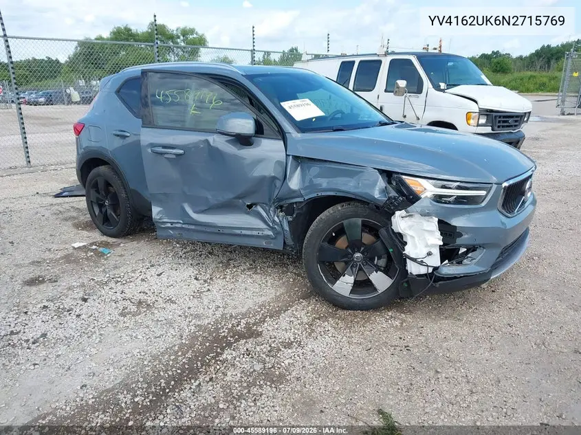 2022 Volvo Xc40 T5 Momentum VIN: YV4162UK6N2715769 Lot: 45589196