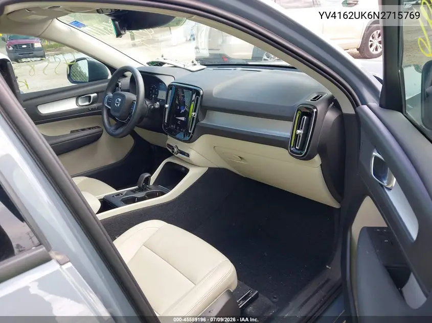 2022 Volvo Xc40 T5 Momentum VIN: YV4162UK6N2715769 Lot: 45589196