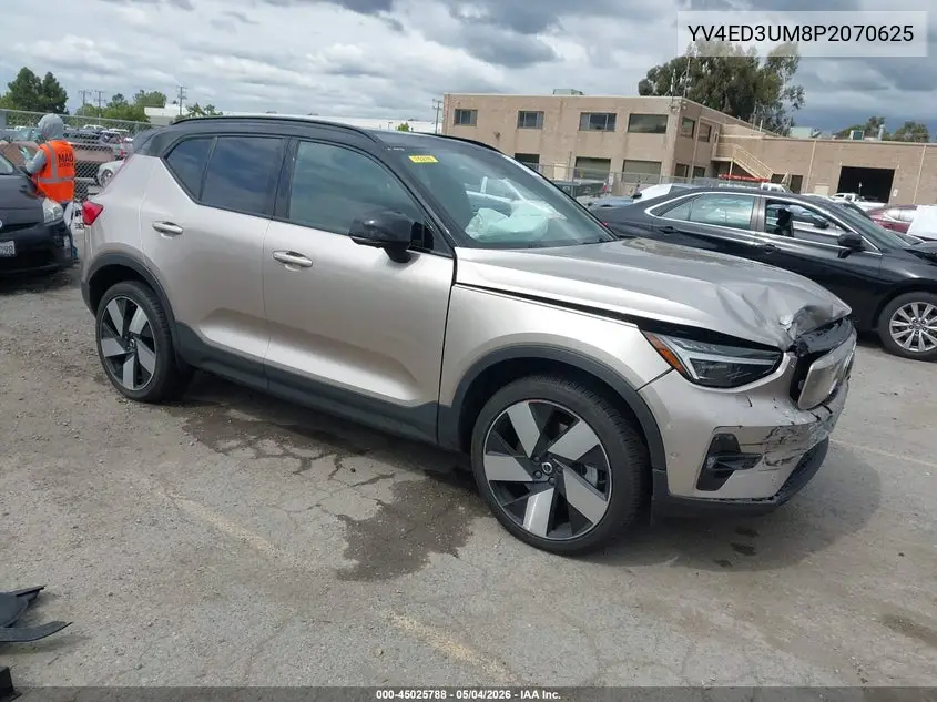 2023 Volvo Xc40 Recharge Pure Electric Twin Ultimate VIN: YV4ED3UM8P2070625 Lot: 45025788