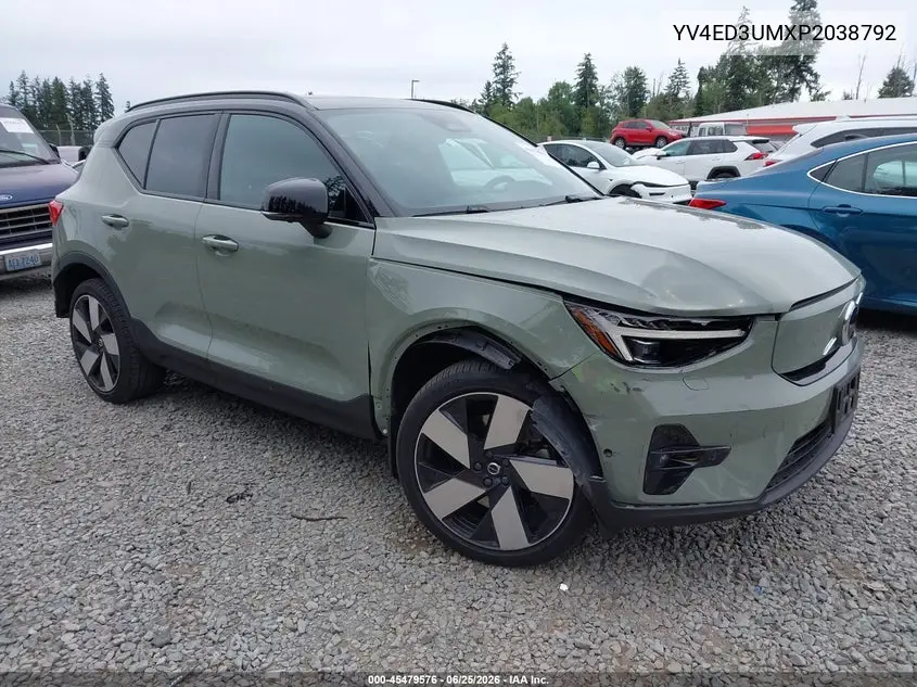 2023 Volvo Xc40 Recharge Pure Electric Twin Ultimate VIN: YV4ED3UMXP2038792 Lot: 45479576