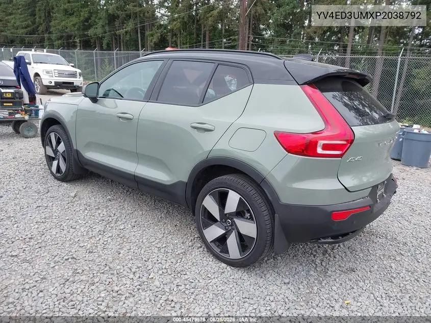 2023 Volvo Xc40 Recharge Pure Electric Twin Ultimate VIN: YV4ED3UMXP2038792 Lot: 45479576