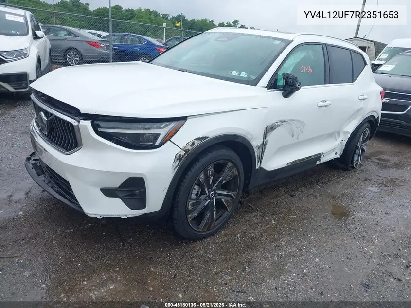 2024 Volvo Xc40 B5 Ultimate Bright Theme VIN: YV4L12UF7R2351653 Lot: 45180136