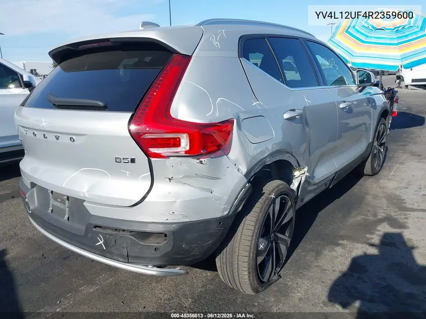 2024 Volvo Xc40 B5 Ultimate Bright Theme VIN: YV4L12UF4R2359600 Lot: 45356013